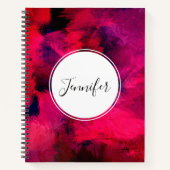 Carnet Rouge foncé et violet Gras & Abstrait moderne (Devant)