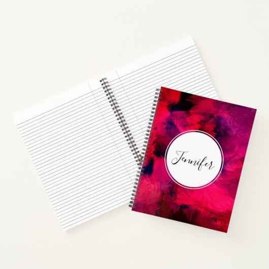 Carnet Rouge foncé et violet Gras & Abstrait moderne (Intérieur)
