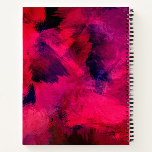Carnet Rouge foncé et violet Gras & Abstrait moderne (Dos)