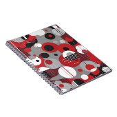 Carnet rouge géométrique - Cercles gras et moderne (Côté Droit)