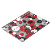 Carnet rouge géométrique - Cercles gras et moderne (Côté gauche)