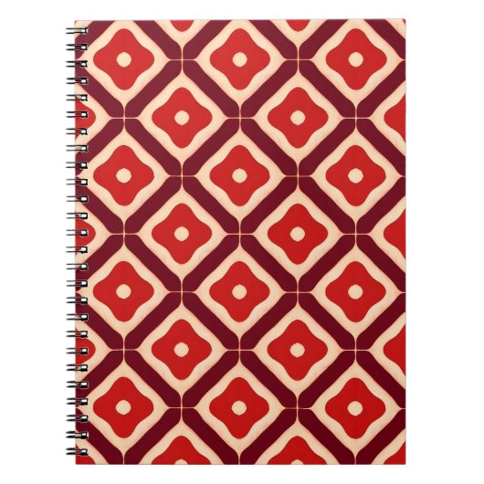 Carnet Rouge Géométrique pour École, Bureau & Créatif (Devant)