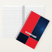Carnet Rouge Gras Bleu Foncé Personnalisable Espace (À l'intérieur)