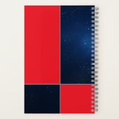 Carnet Rouge Gras Bleu Foncé Personnalisable Espace (Verso)