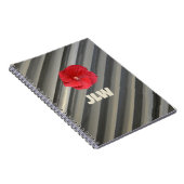 Carnet Rouge Hibiscus Gras Moderne Gris Fumé Gris (Côté Droit)