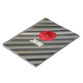 Carnet Rouge Hibiscus Gras Moderne Gris Fumé Gris (Côté gauche)