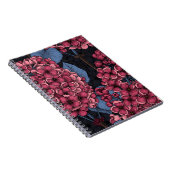 Carnet Rouge lilas sur bleu foncé (Côté Droit)