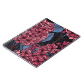 Carnet Rouge lilas sur bleu foncé (Côté gauche)
