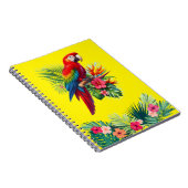 Carnet Rouge macaw tropical floral (Côté Droit)