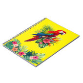 Carnet Rouge macaw tropical floral (Côté gauche)