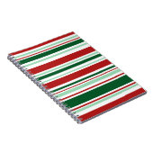 Carnet Rouge mélangé, vert, blanc rayures de Noël (Côté Droit)