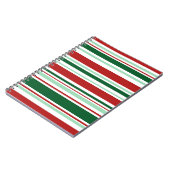 Carnet Rouge mélangé, vert, blanc rayures de Noël (Côté gauche)