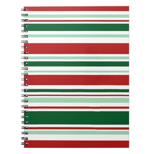 Carnet Rouge mélangé, vert, blanc rayures de Noël (Devant)