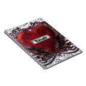 Carnet Rouge Noir Argent Saint Valentin Coeur Gothique Ro (Côté Droit)