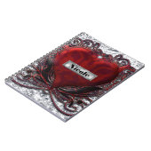 Carnet Rouge Noir Argent Saint Valentin Coeur Gothique Ro (Côté gauche)