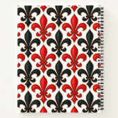 Carnet Rouge noir baroque Fleur de lis Motif Design (Dos)