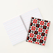 Carnet Rouge Noir Blanc À damiers Fleur de lis Design (Intérieur)