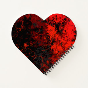 Carnet Rouge, Noir et Gris Marbre Abstrait