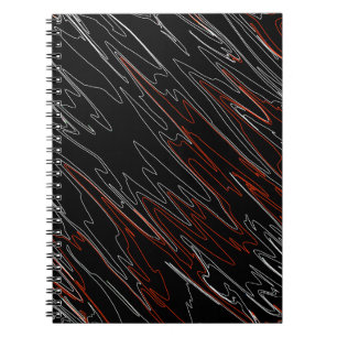 Carnet Rouge noir marbré