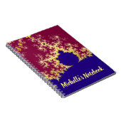 Carnet Rouge or bleu Mandelbrot thème fractal (Côté Droit)
