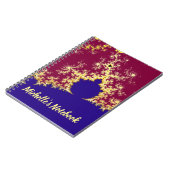Carnet Rouge or bleu Mandelbrot thème fractal (Côté gauche)