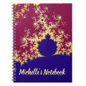 Carnet Rouge or bleu Mandelbrot thème fractal (Devant)