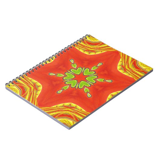 Carnet Rouge or vert Mandala Art Imprimer (Côté gauche)