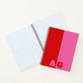 Carnet Rouge Rayures Rose Monogramme Gras (Intérieur)