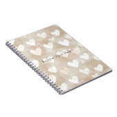 Carnet Rouge Romantique Crème Rose Coeurs (Côté Droit)