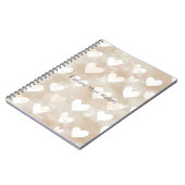 Carnet Rouge Romantique Crème Rose Coeurs (Côté gauche)