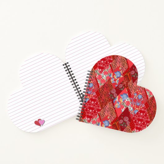 Carnet Rouge, rustique, patchwork (Intérieur)
