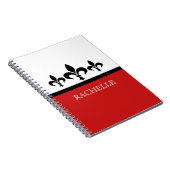Carnet Rouge Swanky Fleur De Lis (Côté Droit)