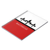 Carnet Rouge Swanky Fleur De Lis (Côté gauche)