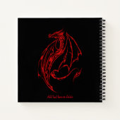 Carnet Rouge Tribal Dragon Noir (Dos)