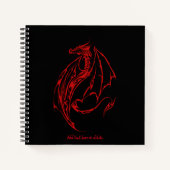 Carnet Rouge Tribal Dragon Noir (Devant)