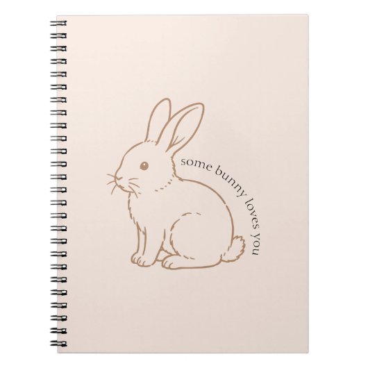 Carnet Rouge Un Lapin T'aime Esquisse (Devant)