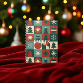 Carnet Rouge Vert À damiers mi-siècle