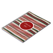 Carnet Rouge Vert Blush Blanc Or Rayures (Côté gauche)