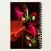Carnet Rouge Vert Floral Moderne Art Abstrait Motif #02 (Verso)