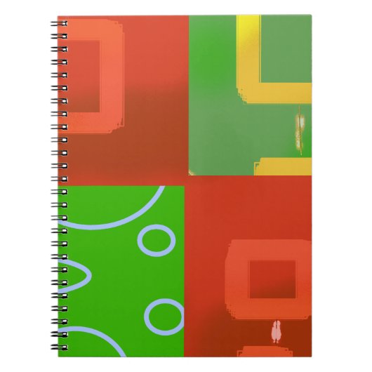 Carnet Rouge Vert Géométrique de Noël (Devant)