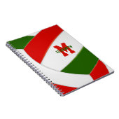 Carnet Rouge vert personnalisé filles garçons volleyball (Côté Droit)