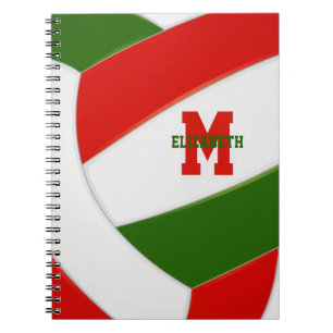 Carnet Rouge vert personnalisé filles garçons volleyball