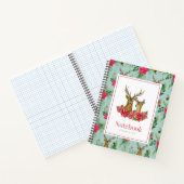 Carnet Rouge vert Poinsettia Wreath Antler Noël (Intérieur)