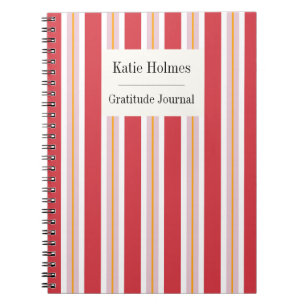 Carnet Rouges Rayures Vintage Personnalisables