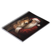 Carnet Rough Collie Avec Noël Festif Du Père Noël (Côté gauche)