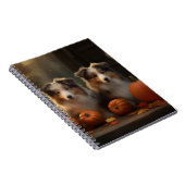 Carnet Rough Collie Puppy Automne Citrouille de plaisir (Côté Droit)