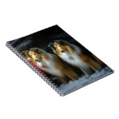 Carnet Rough Collie Snowy Sleigh Décor de Noël (Côté Droit)