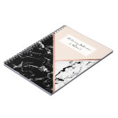 Carnet Rougissent le bloc rose de couleur d'or de marbre (Côté gauche)