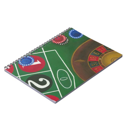 Carnet Roulette Table avec puces et roue (Côté gauche)