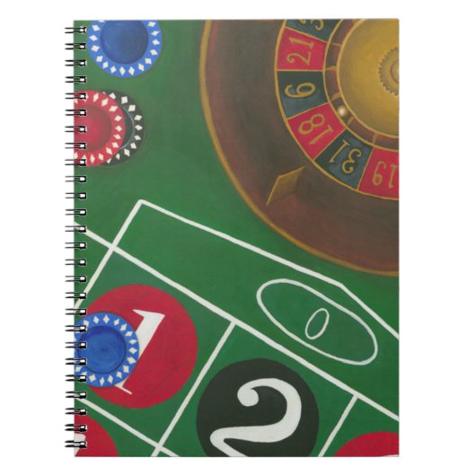 Carnet Roulette Table avec puces et roue (Devant)